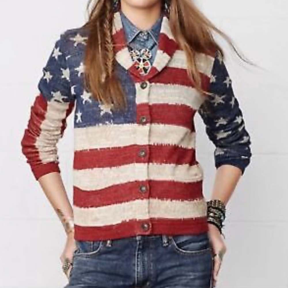 Ralph Lauren Denim & Supply Women American Flag Cardigan